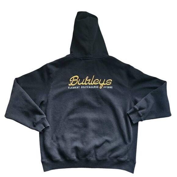 Element Burleys Hoodie Mens Large Skateboard Grunge Punk Relaxed Embroidered - Picture 2 of 5